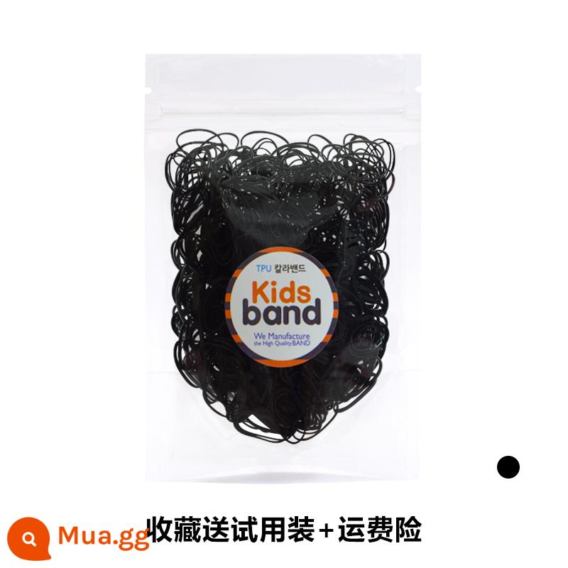 Hàn Quốc KidsBand vòng cao su màu cho bé dùng một lần dây cao su không làm tổn thương tóc nhỏ màu kẹo - Vòng tròn màu đen 6# (dưới 1,5 tuổi)