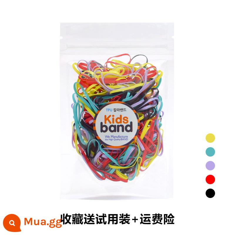 Hàn Quốc KidsBand vòng cao su màu cho bé dùng một lần dây cao su không làm tổn thương tóc nhỏ màu kẹo - 9# Vòng tròn rực rỡ sắc màu (6 tuổi trở lên và người lớn)