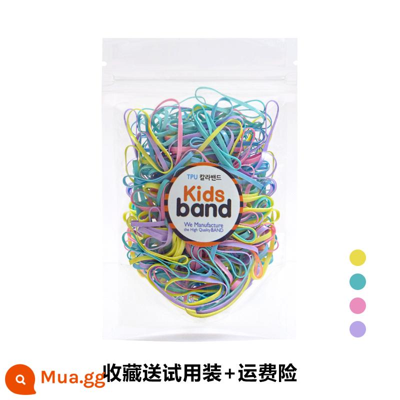 Hàn Quốc KidsBand vòng cao su màu cho bé dùng một lần dây cao su không làm tổn thương tóc nhỏ màu kẹo - Vòng tròn lớn màu kẹo 7 # (trên 6 tuổi và người lớn)