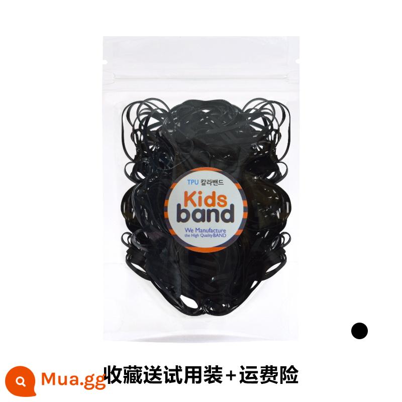 Hàn Quốc KidsBand vòng cao su màu cho bé dùng một lần dây cao su không làm tổn thương tóc nhỏ màu kẹo - 12 # vòng tròn lớn màu đen (trên 6 tuổi và người lớn)