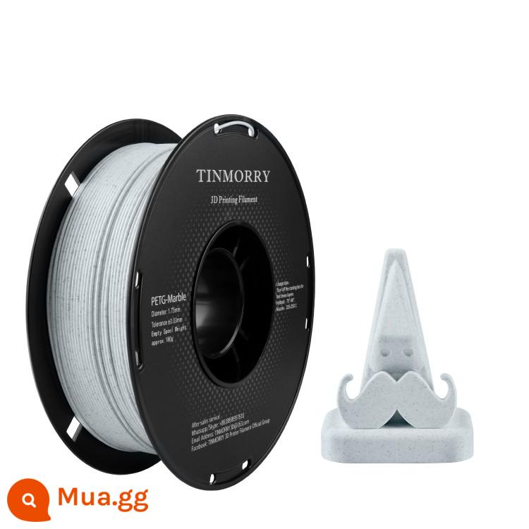 Tinmorry: Dây tóc in 3D PETG tiếp xúc với nguyên liệu Tianrui PETG-ECO, gói 1kg - đá cẩm thạch trắng