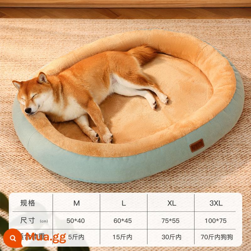 Chuồng chó giữ ấm mùa đông thích hợp mọi mùa, chó cỡ vừa và nhỏ, thảm ngủ cho chó Teddy Shiba Inu, giường ngủ cho chó, cũi mèo - [Tổ ngủ gối dày] Kích thước màu xanh nhạt tùy theo hình ảnh