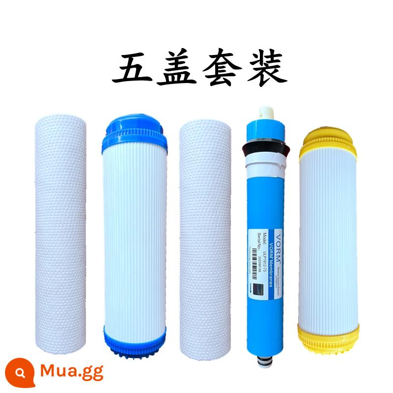 Máy lọc nước lọc đa năng 10 inch miệng phẳng bông pp dạng hạt carbon thẩm thấu ngược màng RO hộ gia đình bộ lọc nước 5 giai đoạn - Bộ năm bìa năm cấp độ