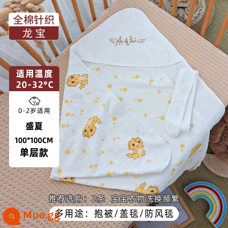 Sơ Sinh Mùa Xuân Và Mùa Thu Cho Bé Nguyên Chất Cotton Chăn Mỏng Sơ Sinh Chống Sốc Phòng Sinh Đầm Cho Tất Cả Các Mùa - Longbao-cotton đan 1 lớp (dùng giữa hè)