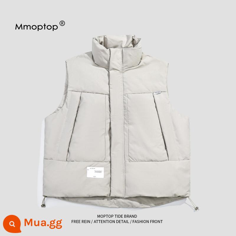 Mmoptop mùa đông retro xuống vest nam cặp đôi quốc triều ins áo khoác vest nam ấm áp - xám