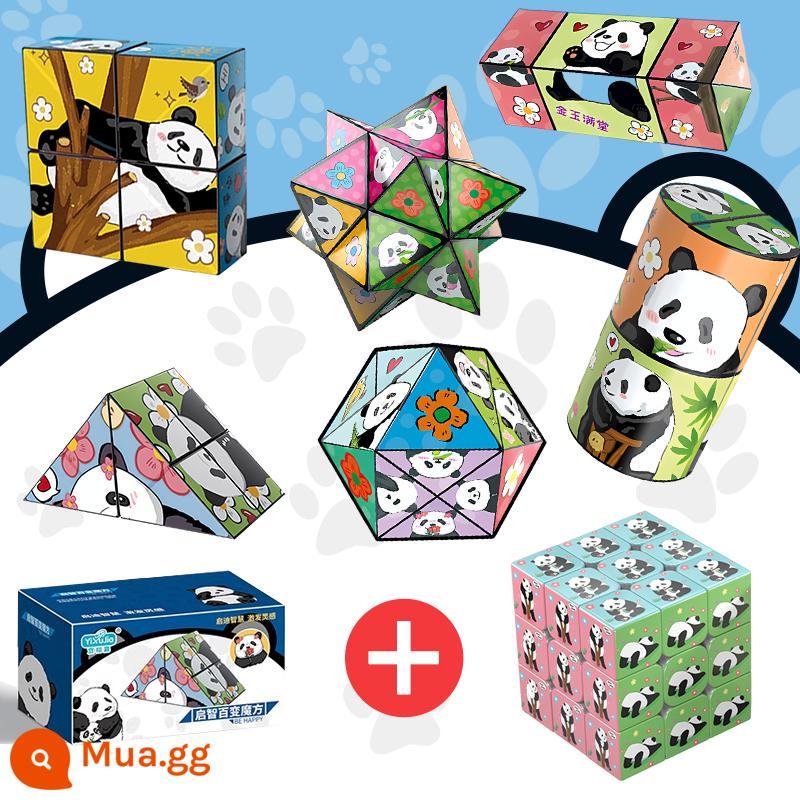 Khối Lập Phương Rubik Vô Hạn Gấu Trúc Hình Học Gấp Lật 3D Bị Biến Dạng Khối Xây Dựng Giải Nén Giáo Dục Trẻ Em Ba Chiều Đồ Chơi Nhỏ - Bộ 7 khối Panda Huahua Rubik [bảy gói]