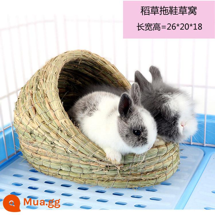 Chuột Lang Totoro Chuột Lang Thỏ Mùa Đông Ấm Áp Đặc Biệt Tổ Cỏ Rơm Thảm Lớn Hamster Hideaway Nhà Đồ Ngủ - Dép rơm