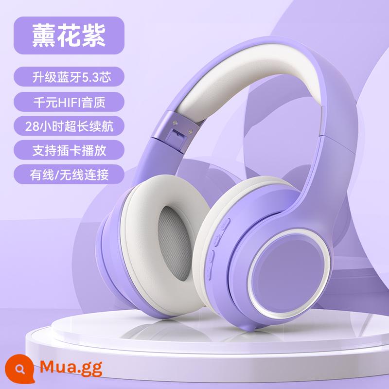 Trò chơi thể thao điện tử Tai nghe Bluetooth gắn trên đầu tai nghe không dây bao gồm tất cả các môn thể thao thích hợp cho điện thoại di động máy tính xách tay Sony - [Phiên bản Tongzhen] Màu tím - bịt tai thoải mái + không có hiệu ứng ánh sáng + dung lượng pin 1000