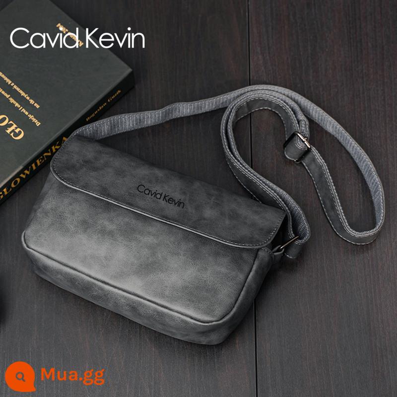 Cavid Kevin Retro Phong Cách Châu Âu Túi Đeo Vai Nam Cổ Xiên Túi Ba Lô Da Thời Trang Trẻ Trung Túi Vuông - CK5209 màu xám