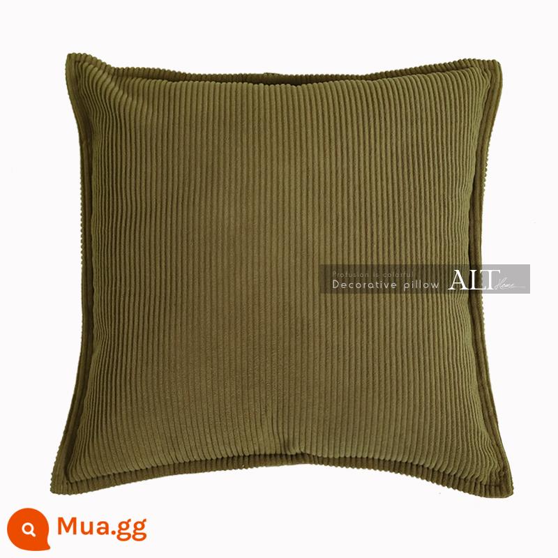 Gối sofa phòng khách nhẹ nhàng sang trọng, đệm đầu giường cao cấp, đệm lưng, vỏ đệm cửa sổ nhung kẻ, không lõi - Cà phê nghệ