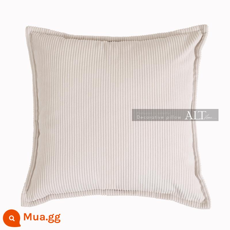 Gối sofa phòng khách nhẹ nhàng sang trọng, đệm đầu giường cao cấp, đệm lưng, vỏ đệm cửa sổ nhung kẻ, không lõi - mây xám