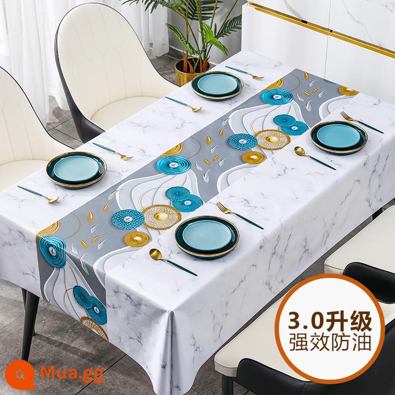 TableCloth Rửa dầu -Proof Waterproof PVC PVC Bàn hình chữ nhật Đèn Light Luxury High -Bàn ăn phòng khách Phòng khách - Vượt thời gian - Xám thanh lịch (Vải dày đặc được nâng cấp 3.0 với khả năng chống dầu mạnh)