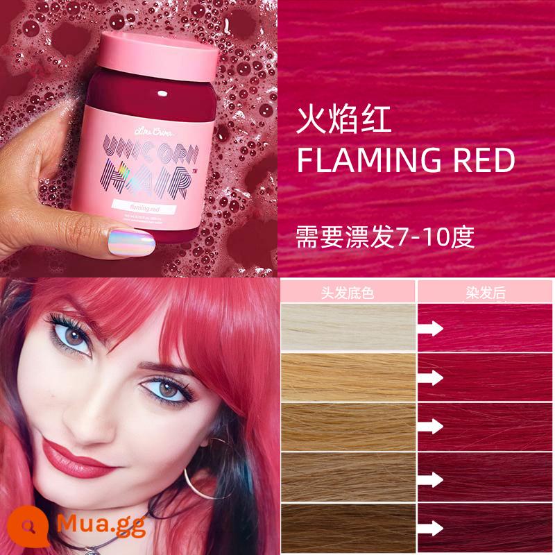 Thuốc nhuộm tóc Lime Crime Unicorn Kem thuốc nhuộm tóc Thuốc nhuộm tóc hợp thời trang Kem Neptune Red Pop Màu sắc nổi bật Tai treo thuốc nhuộm - Đỏ rực