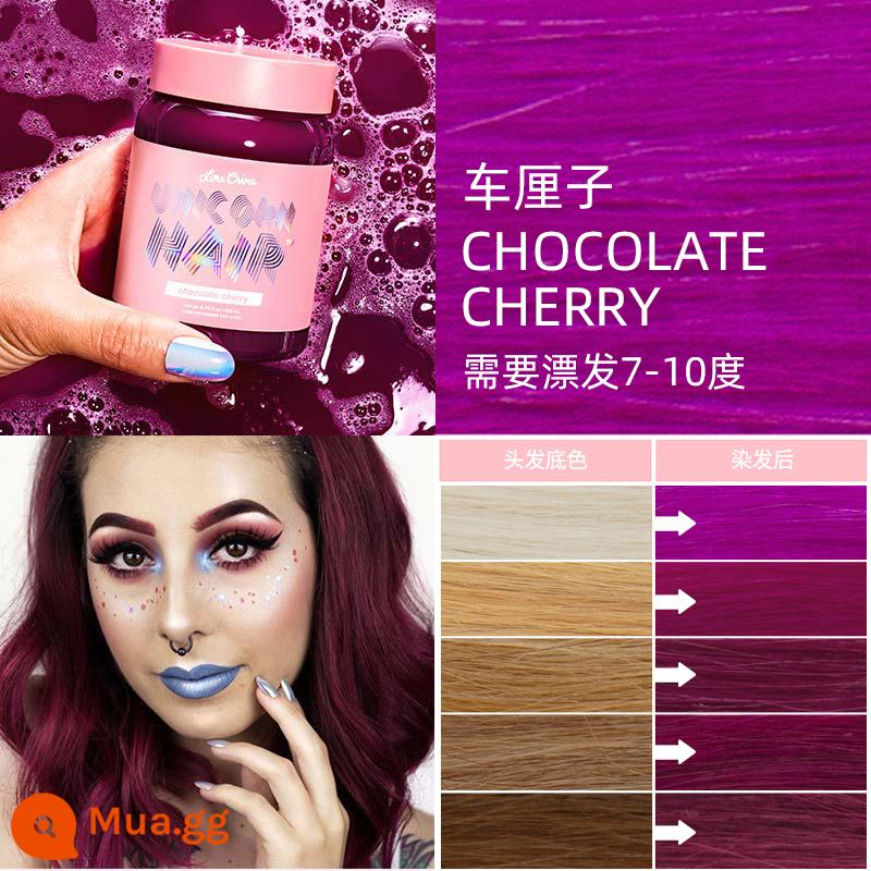 Thuốc nhuộm tóc Lime Crime Unicorn Kem thuốc nhuộm tóc Thuốc nhuộm tóc hợp thời trang Kem Neptune Red Pop Màu sắc nổi bật Tai treo thuốc nhuộm - Anh đào sô cô la anh đào lớn