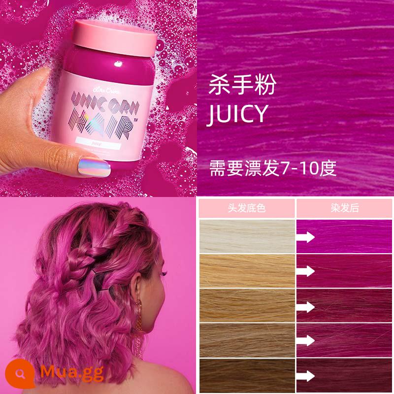 Thuốc nhuộm tóc Lime Crime Unicorn Kem thuốc nhuộm tóc Thuốc nhuộm tóc hợp thời trang Kem Neptune Red Pop Màu sắc nổi bật Tai treo thuốc nhuộm - bột sát thủ ngon ngọt