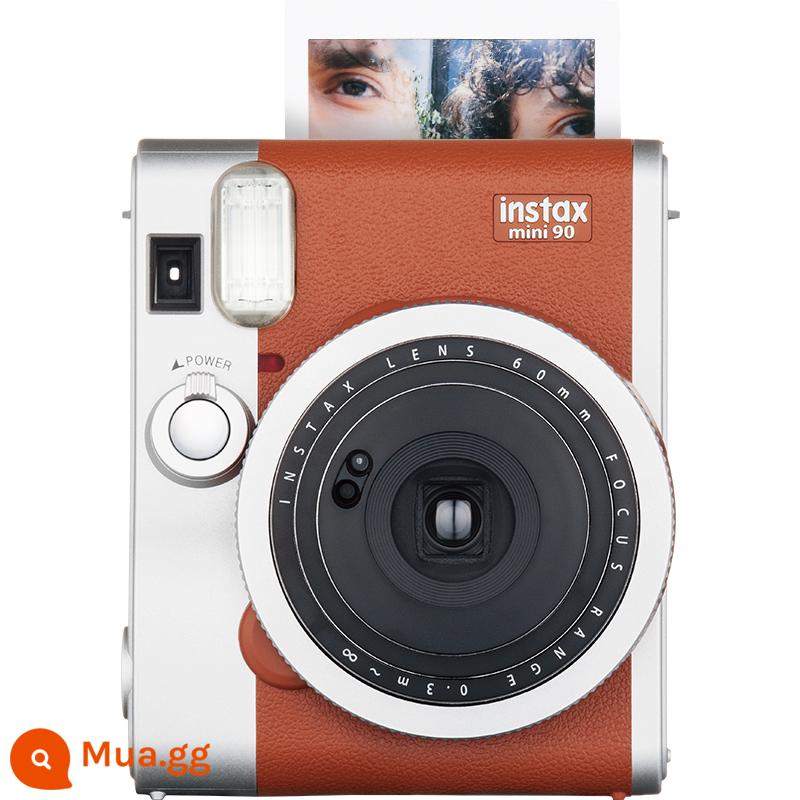 Gói máy ảnh cổ điển chụp ảnh một lần Fujifilm Fuji instax mini90 với giấy ảnh Polaroid - màu nâu