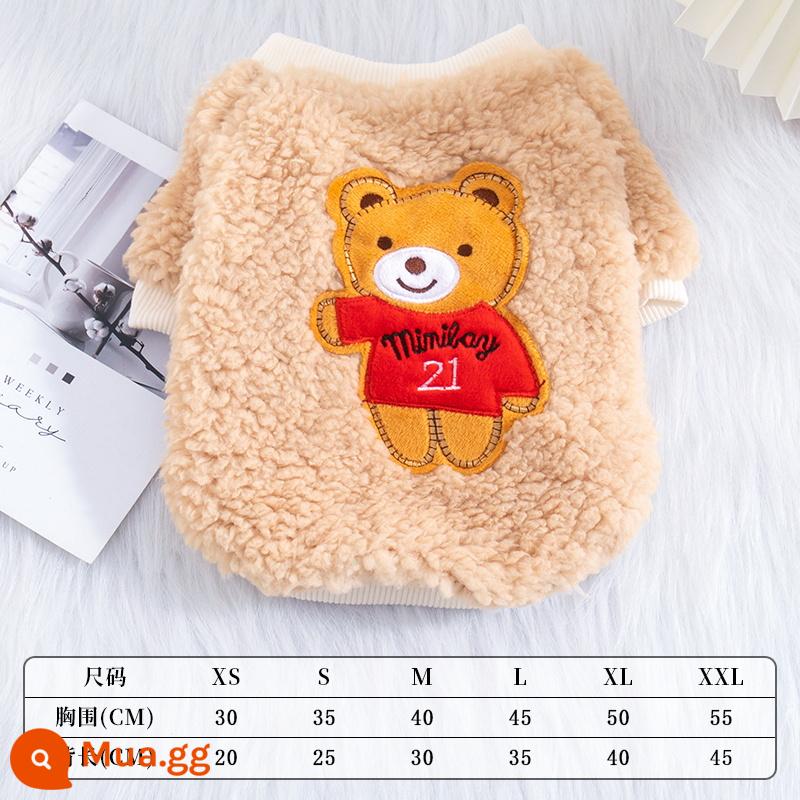 Quần áo cho chó mùa thu và mùa đông ấm áp cho chó nhỏ quần áo bốn chân dày Teddy VIP Schnauzer Quần áo thú cưng Bichon - gấu kaki