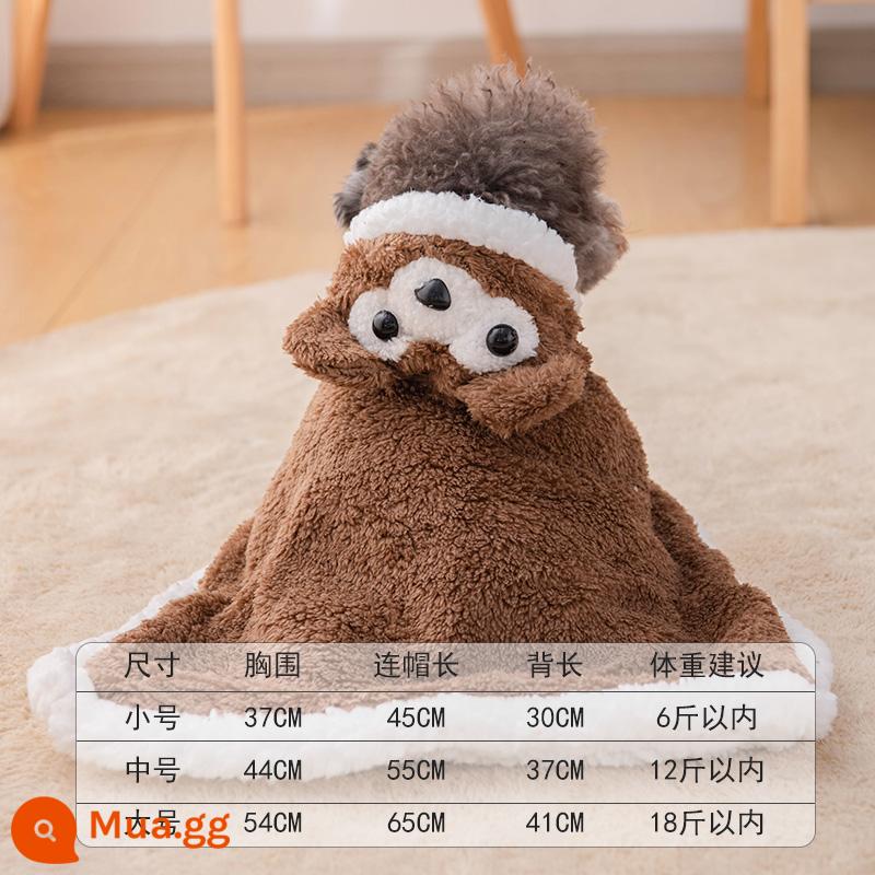 Pet Pet Bargabe Bumei chó nhỏ Puppy Teddy Dog Quần áo mùa thu và mùa đông mặc quần áo đồ pyjama quần áo nhỏ chăn bông nhỏ - áo choàng gấu