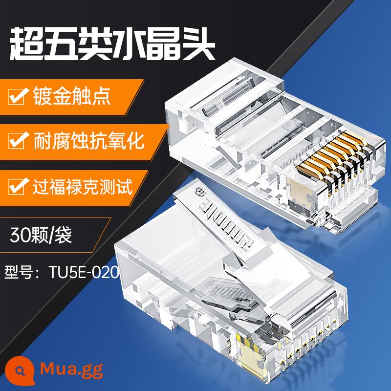 Đầu pha lê Suodie Loại 5e 566 8p8c Đường mạng Gigabit máy tính được bảo vệ mạng nối mạng rj45 điện thoại - Mẫu mạ vàng nâng cấp loại 5e [30 cái/túi]