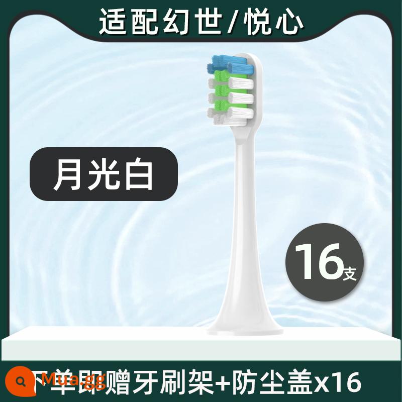 Thích hợp cho LeBooo Libao để giành được đầu bàn chải đánh răng điện, Yuexin LBT203556A/HS Phantom LBE0658 MU YAN - Loại sạch 16 miếng (màu trắng ánh trăng)