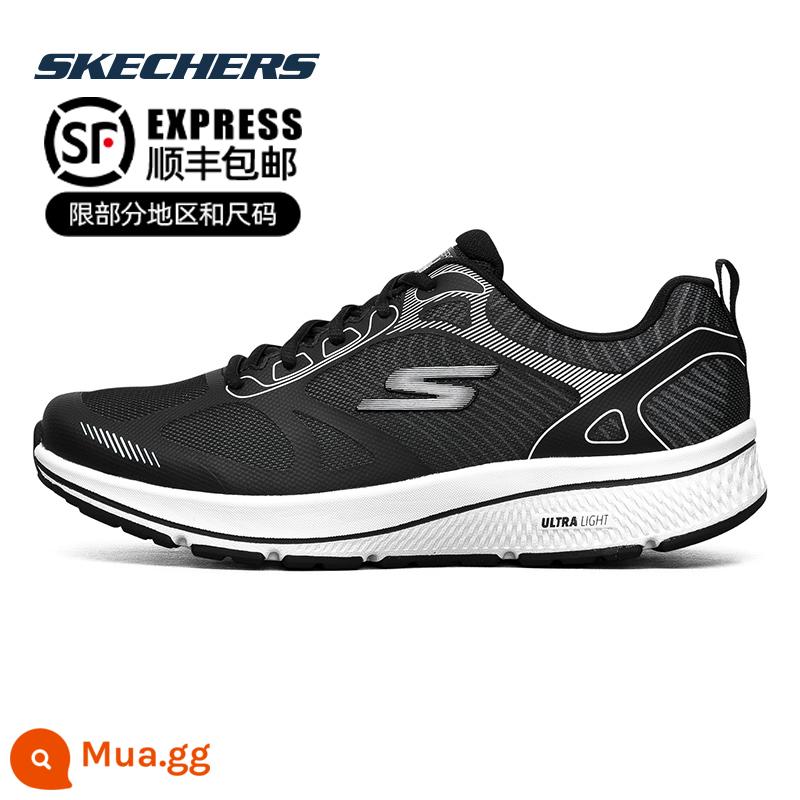 SKECHERS Nhẹ Giày Chạy Bộ Nam Mùa Đông 2023 Lưới Mới Ấm Áp Giày Chống Sốc Giày Chạy Bộ - đen/trắng -BKW