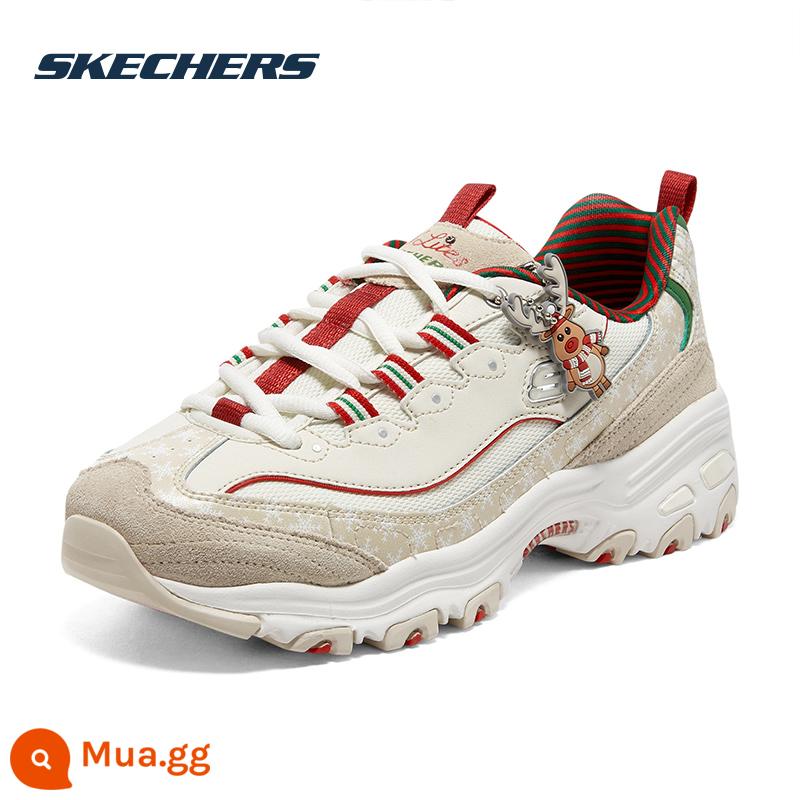 Giày SKECHERS Mùa Thu Đông Nữ Plus Nhung Giày Thể Thao Bánh Tuyết Giáng Sinh Giày Bố Giày Panda Giày Nữ Cotton giày Giày Thường - Bốn Mùa~Giáng Sinh Nai Sừng Tấm-NTMT