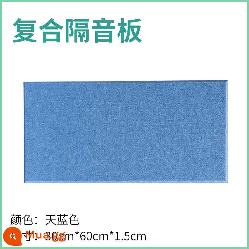 Bông cách âm phòng ngủ nhà bông tiêu âm dán tường trong nhà dán tường tự dính phòng bông tiêu âm giảm ồn hiện vật cách âm - Tấm cách âm trang trí composite 30cm*60cm*1.5cm xanh da trời*1 tấm