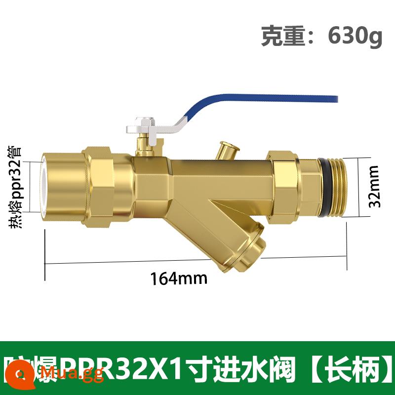 Sưởi ấm sàn van chia nước van tay áo van đầu vào vành đai lọc van bi giám sát địa nhiệt PPR25 van hồi 1 inch kết nối trực tiếp 32 - Van lọc nước đầu vào 32PPRx1 inch (tay cầm dài)