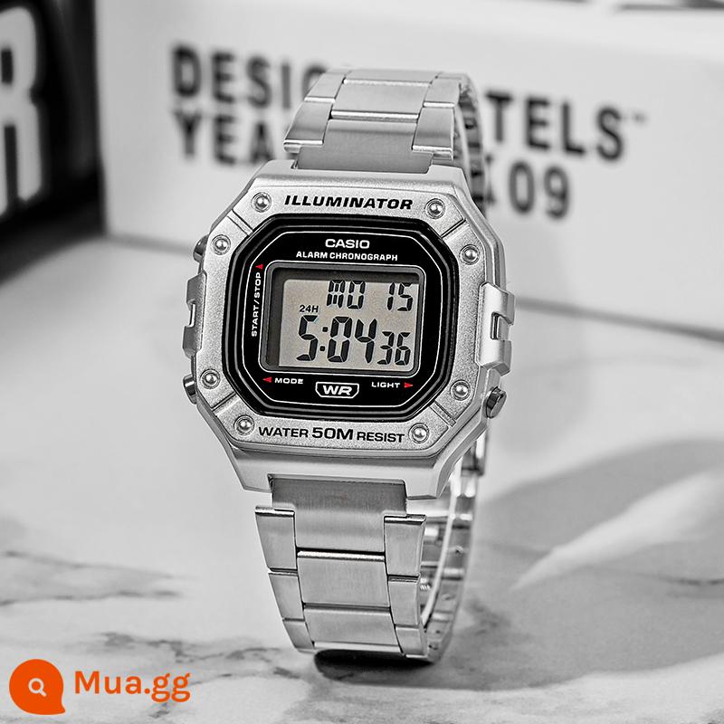 Đồng hồ CASIO nam và nữ đồng hồ thể thao sinh viên hình vuông nhỏ cổ điển đồng hồ điện tử W218/thư trực tiếp ở nước ngoài - W-218HD-1A