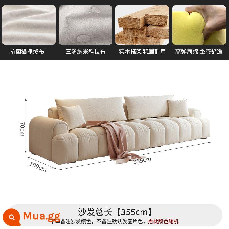 Mười Hổ Kem Phong Cách Internet Người Nổi Tiếng Puff Sofa Hiện Đại Đơn Giản Kích Thước Phòng Khách Marshmallow Mèo Móng Vuốt Sofa Vải - Sáu người 3,55 mét