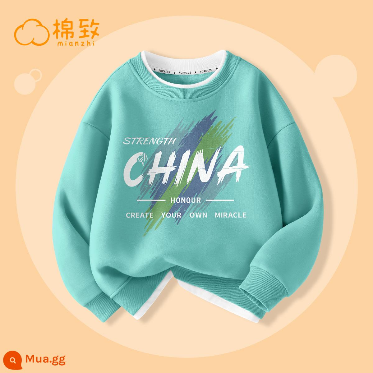 Semir Group Cotton Bé Trai Quần Áo Mùa Thu 2023 Quần Áo Trẻ Em Nhung Mới Quần Áo Trẻ Em Cỡ Lớn Quần Bộ Đồ Mùa Thu Áo Len Trẻ Em - graffiti trung quốc hồ xanh