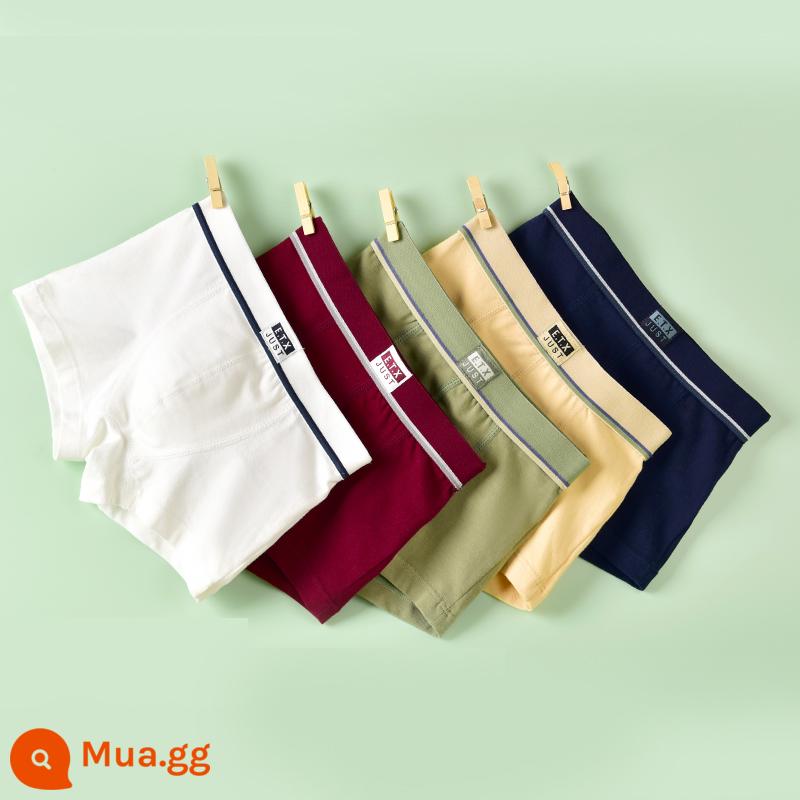 Quần lót boxer cotton nguyên chất cho trẻ em bé trai loại A quần short màu đỏ dành cho bé trai và thanh thiếu niên - Mẫu màu trơn GB003#cotton nguyên chất#5 gói