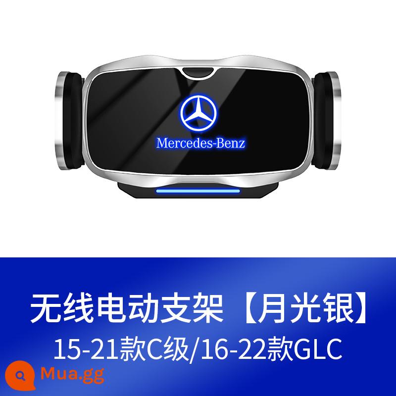 Thích hợp cho giá đỡ điện thoại di động trên xe hơi chuyên dụng cho Mercedes-Benz E-class C-class GLC260L/E300L C200/A/S-class GLB/GLA - Mẫu 15-21 hạng C/16-22 mẫu GLC [C1 có LOGO phát sáng] màu bạc