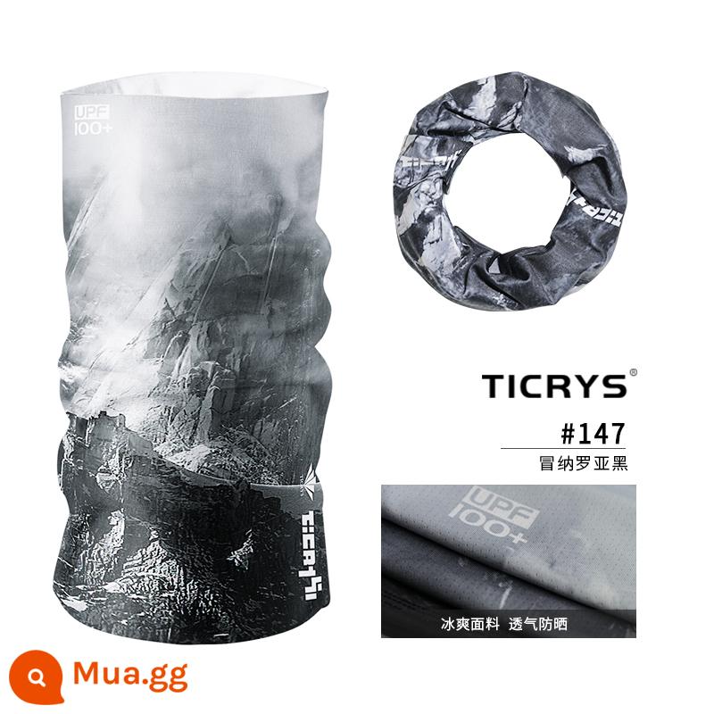 TICRYS Thể Thao Cổ Băng Lụa Nữ Mặt Nạ Chống Nắng Ngoài Trời Magic Băng Đô Cài Tóc Turban Gọng Đi Xe Đạp Mặt Khăn Chống Tia UV - [Lụa băng nguội đi, khô nhanh và có tác dụng chống nắng] #147-Mauna Loa Black