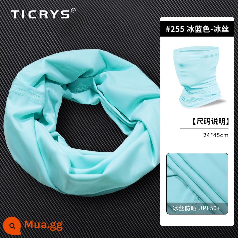 TICRYS Ngoài Trời Khăn Quàng Cổ Nam Mùa Hè Phần Mỏng Magic Turban Băng Lụa Nam Mặt Nạ Chống Nắng Khăn Choàng Đi Xe Đạp Cho Nữ - #255-Xanh băng [lụa băng nâng cấp, thấm hút mồ hôi và nhanh khô]