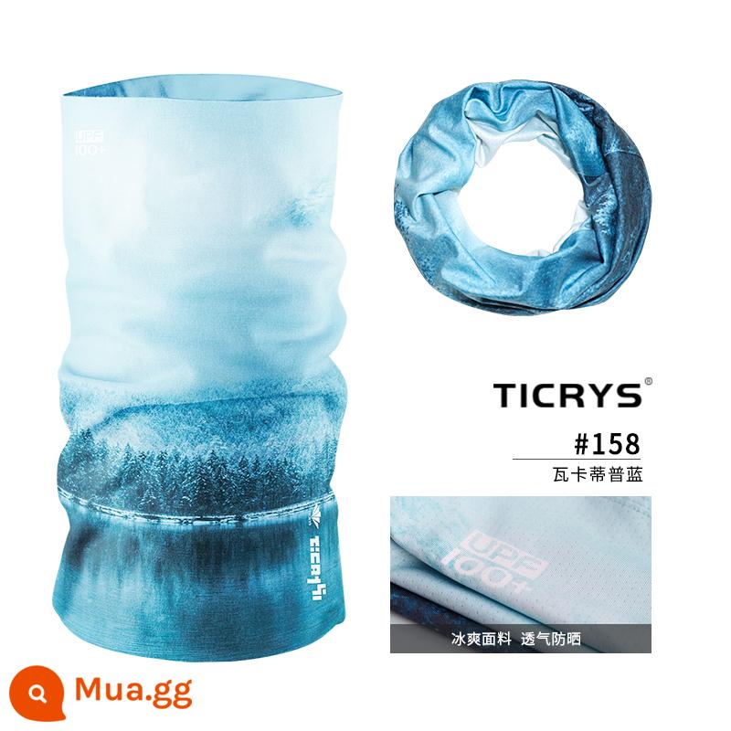 TICRYS ma thuật khăn trùm đầu nam lụa băng mặt nạ chống nắng che cổ mùa hè đi xe khô nhanh khăn mặt nữ câu cá khăn phần mỏng - [Làm lạnh bằng đá, nhanh khô và chống nắng] #158-Wakatipu Blue