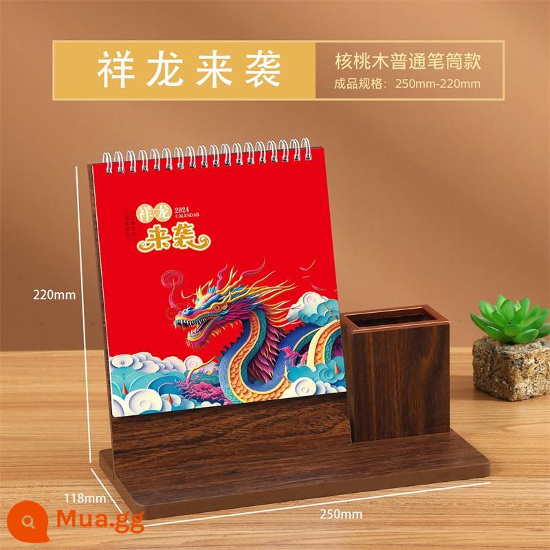 Lịch để bàn bằng gỗ tùy chỉnh 2024 Năm con Rồng Sáng tạo Máy tính để bàn Notepad Văn phòng Đơn giản Nhỏ Tươi Kế hoạch 2023 Phong cách này Lịch Trang trí Công ty Tùy chỉnh LOGO Quảng cáo Không gian Hộp đựng Bút Lịch Tùy chỉnh - Gỗ óc chó - Xianglong đang đến