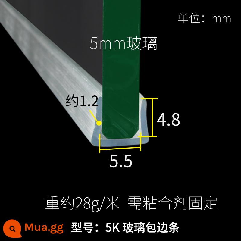 Dải bịt cạnh cao su silicon trong suốt hình chữ U dải chống va chạm loại thẻ con dấu cạnh dải bảo vệ cạnh kính tấm thép dải trang trí - Giá mỗi mét cho kính 5mm