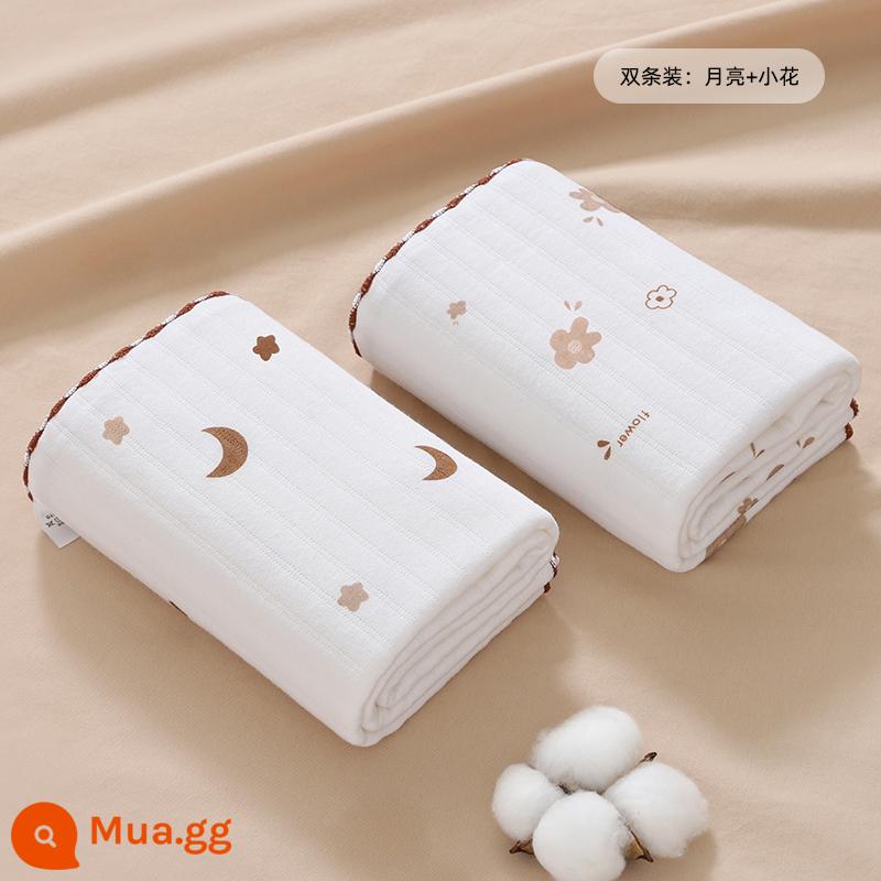 Bé nguyên chất cotton đầu tiên sinh phòng bọc, bé sơ sinh quấn vải bọc, mùa xuân thu đông làm dày tiếp liệu - [Gói 2, tiết kiệm 8 tệ] Trăng nhỏ + Hoa nhỏ