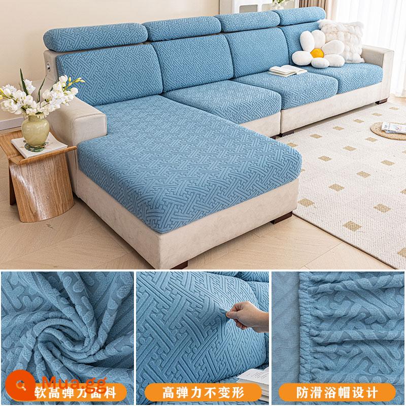 Ghế Sofa Đa Năng Bao Gồm Tất Cả Đơn Giản Bốn Mùa Đa Năng Chống Trơn Trượt Sofa Đệm Sofa Đệm Co Giãn Ghế Sofa - Phong Cách-Hồ Tây Xanh