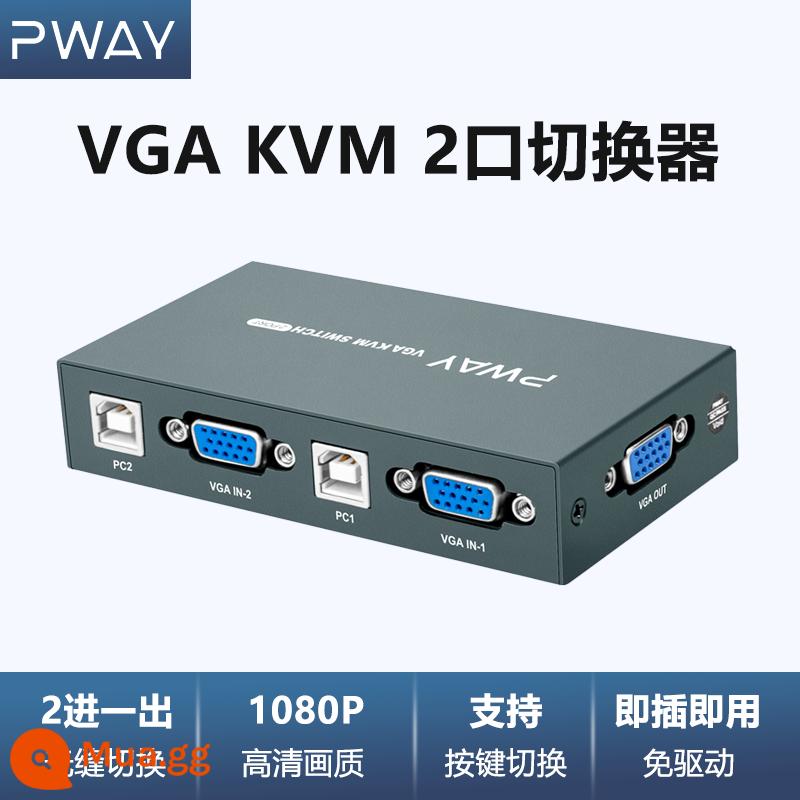 Sản phẩm cho bộ chuyển đổi hdmi vga kvm 2 máy in bàn phím chuột dùng chung hdmi Đĩa U HD 4k 30HZ chất lượng máy tính xách tay máy tính chia sẻ màn hình TV - Bộ chuyển đổi KVM VGA 2 cổng 1080P USB2.0