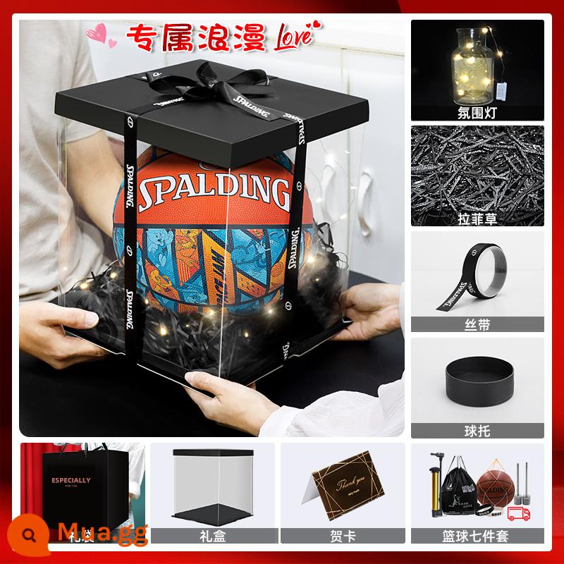 Chính Hãng Spalding Bóng Rổ Quà Tặng Sinh Nhật Chuyên Nghiệp Số 7 Chính Thức Trưởng Thành Bé Gái Tặng Bạn Trai Tặng Hộp Bao Bì Series - Mẫu chung Big Slam Dunk 77-196Y [Hộp quà tinh tế]