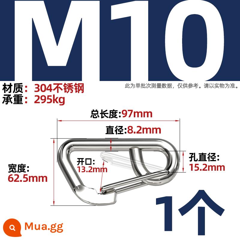 Thép không gỉ 304 mở vòng carabiner khóa an toàn móc chìa khóa Palăng khóa đai ốc lò xo đai khóa vòng xích chó khóa - M10 (loại đơn giản) [1 cái]