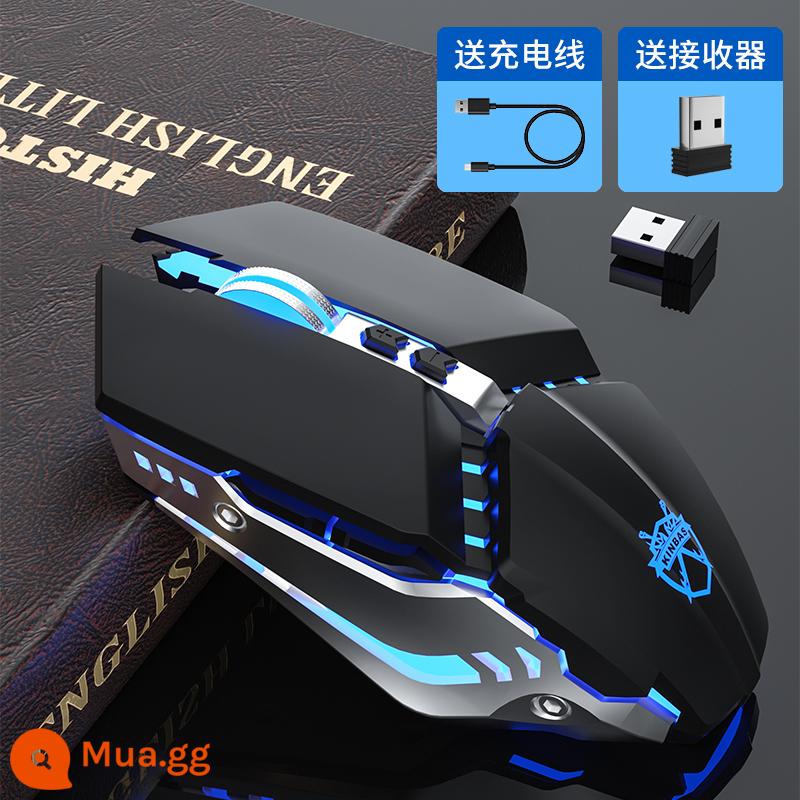 Lenovo HP HP ASUS Xiaomi Huawei Dell Máy tính Apple thích hợp cho chuột Bluetooth không dây sạc cơ game văn phòng chơi game văn phòng nam nữ tắt tiếng chuột điện thoại di động máy tính bảng máy tính xách tay - G9 Matte Black (Sườn bạc)★Pin lithium đôi★Im lặng và im lặng