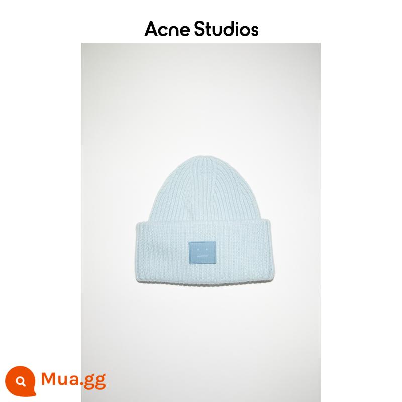 Acne Studios Unisex Biểu cảm khuôn mặt Mặt cười Mũ len Mũ len Mũ len Mũ lạnh Mũ lạnh - màu xanh da trời hỗn hợp