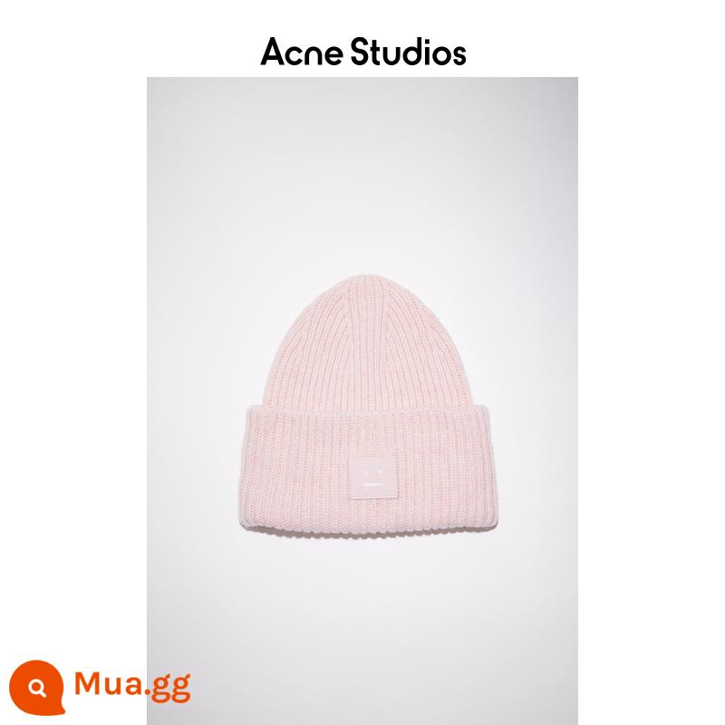 Acne Studios Unisex Biểu cảm khuôn mặt Mặt cười Mũ len Mũ len Mũ len Mũ lạnh Mũ lạnh - màu bột gai dầu