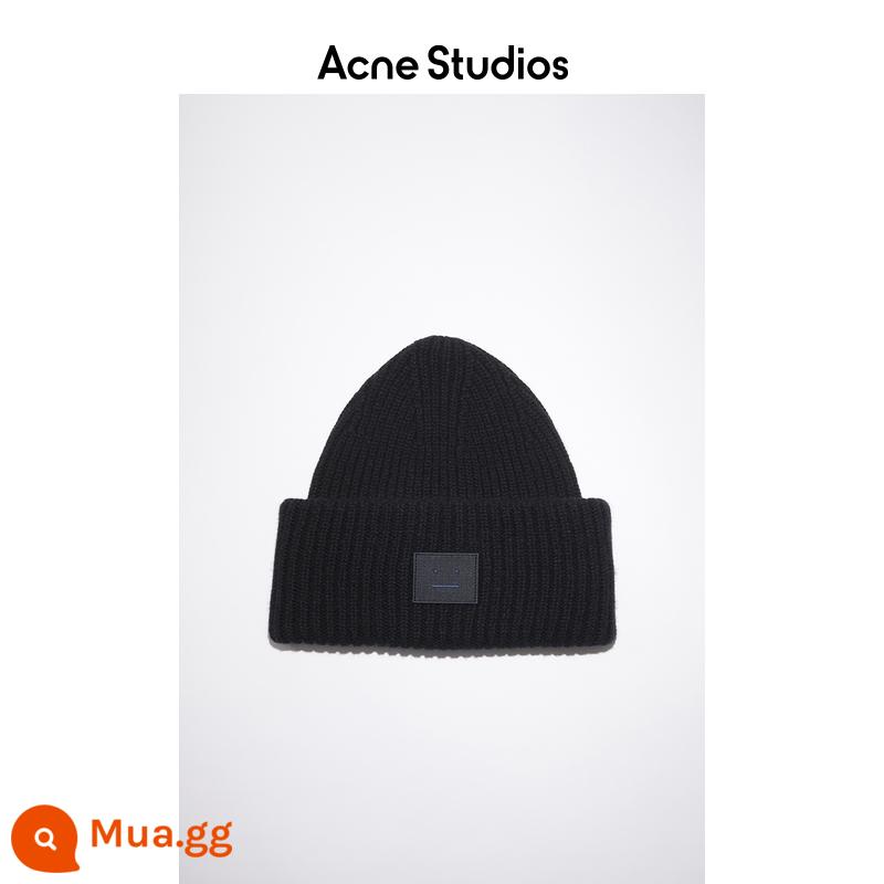 Acne Studios Unisex Biểu cảm khuôn mặt Mặt cười Mũ len Mũ len Mũ len Mũ lạnh Mũ lạnh - đen