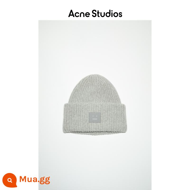 Acne Studios Unisex Biểu cảm khuôn mặt Mặt cười Mũ len Mũ len Mũ len Mũ lạnh Mũ lạnh - màu xám nhạt nhạt