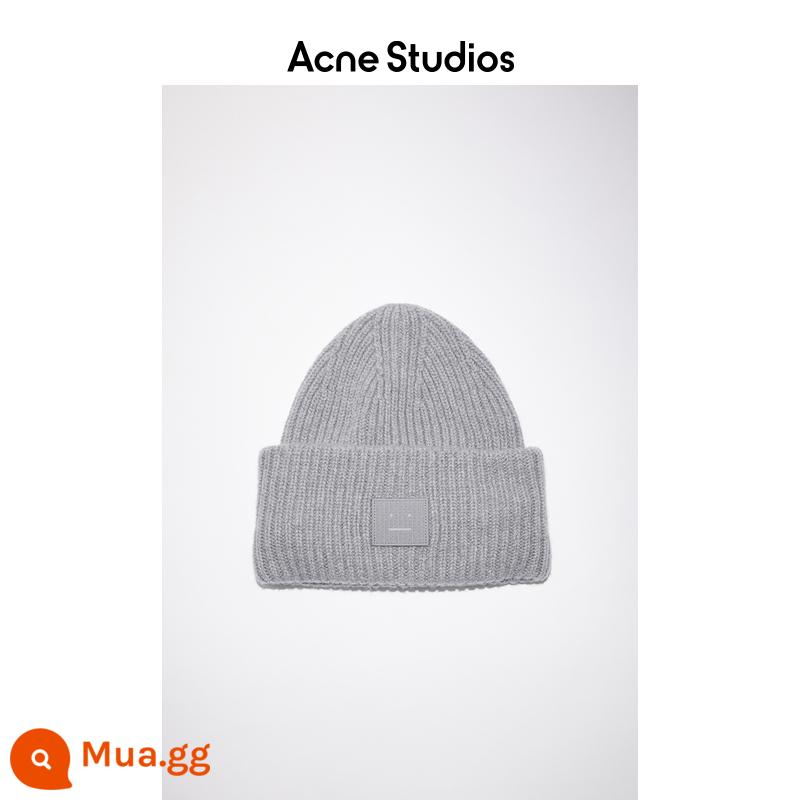 Acne Studios Unisex Biểu cảm khuôn mặt Mặt cười Mũ len Mũ len Mũ len Mũ lạnh Mũ lạnh - xám