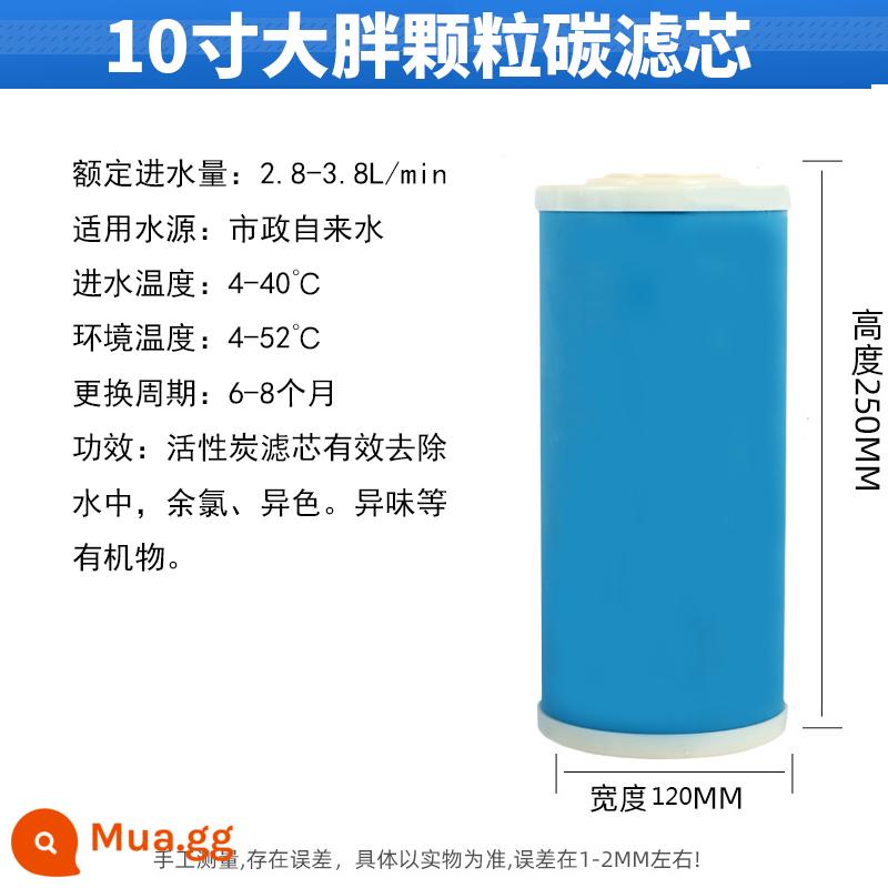 10 inch 20 inch lớn chất béo PP cotton bộ lọc tổng hợp than hoạt tính trung tâm máy lọc nước toàn bộ ngôi nhà lớn chất béo chai màu trắng bộ lọc chai màu xanh - Hạt carbon béo lớn 10 inch